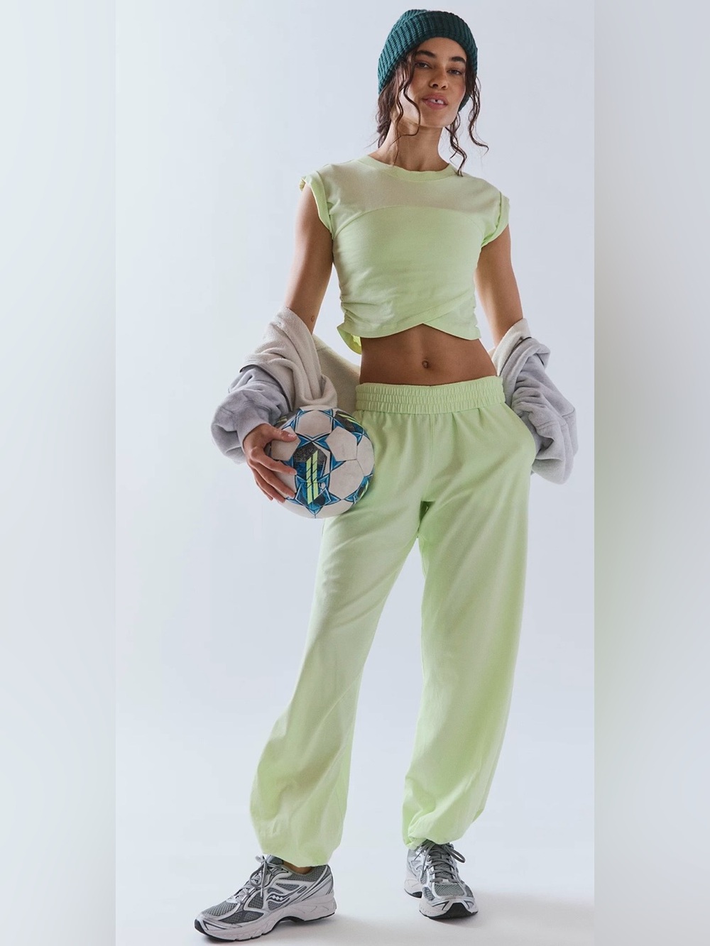 FP Movement by Free People Hot Shot Crossover Set in Whipped Lime